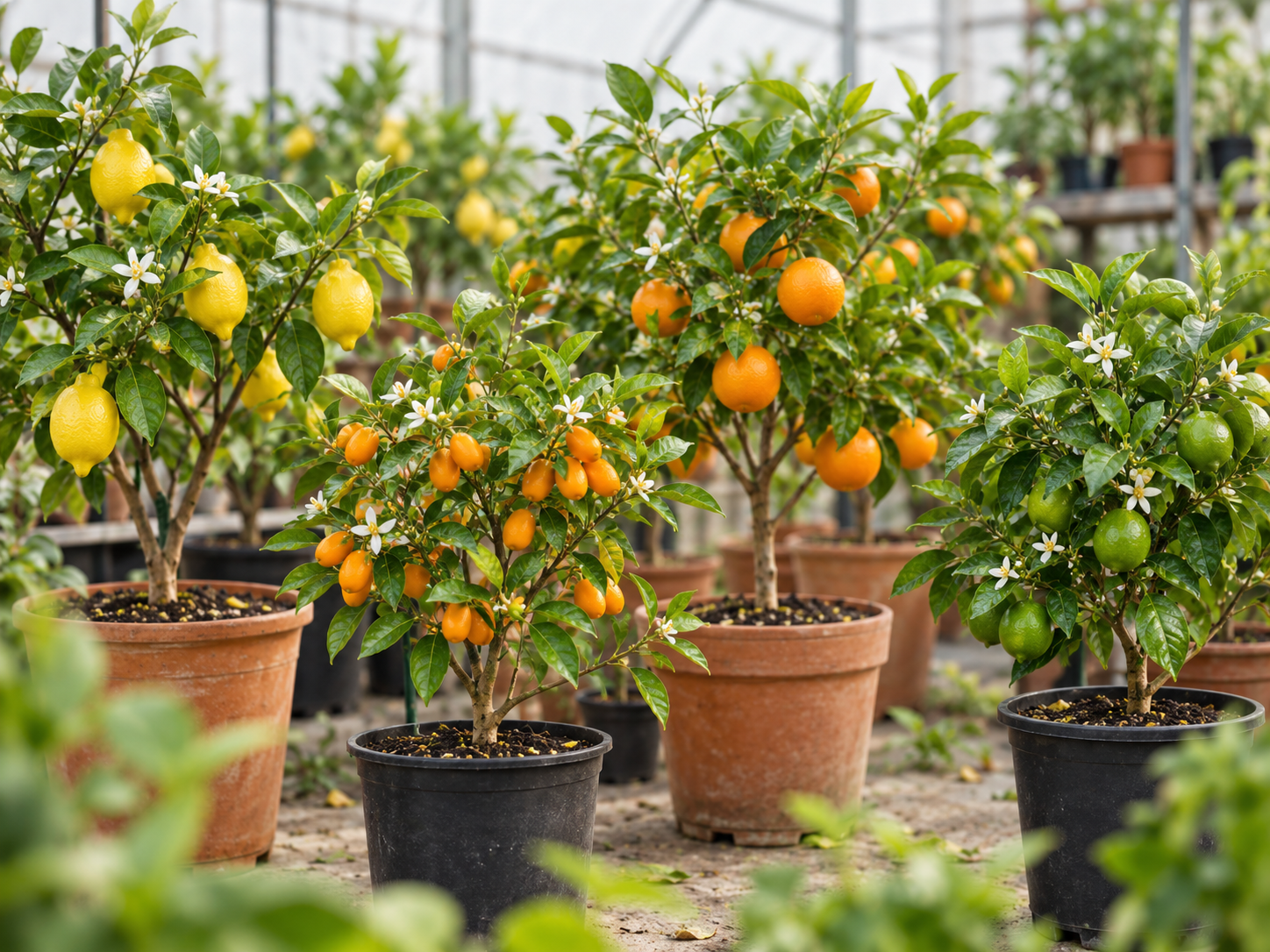 Árboles frutales y flores